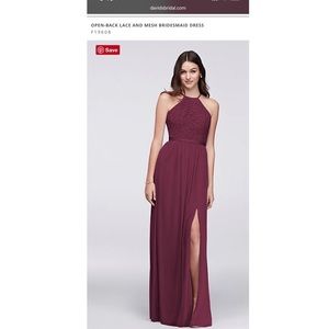 Open-Back Lace & Mesh Bridesmaid Dress